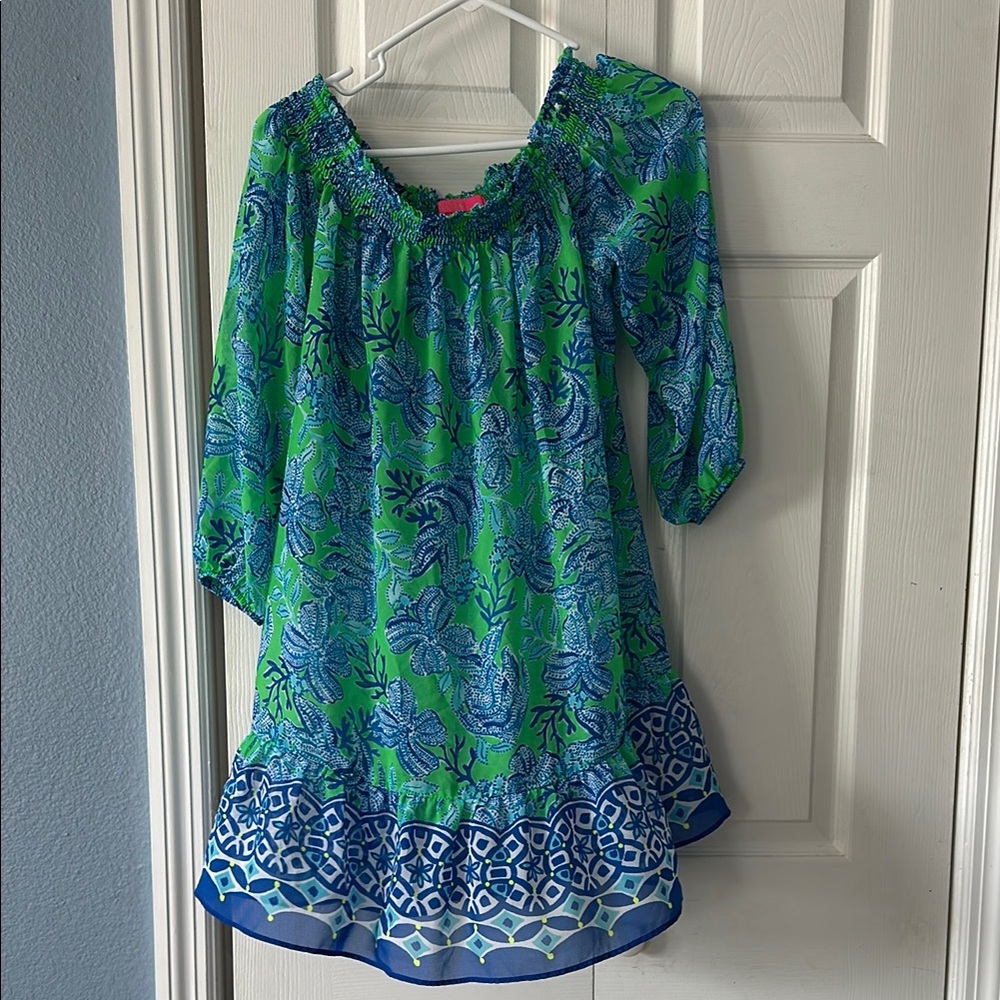 Lilly Pulitzer Green and Blue Floral Dress
